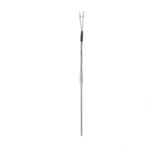 Mineral-insulated RTD temperature probe with bare connection wires