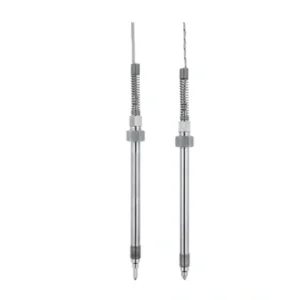 Screw-in melt thermocouples with sharp or flat probe tips
